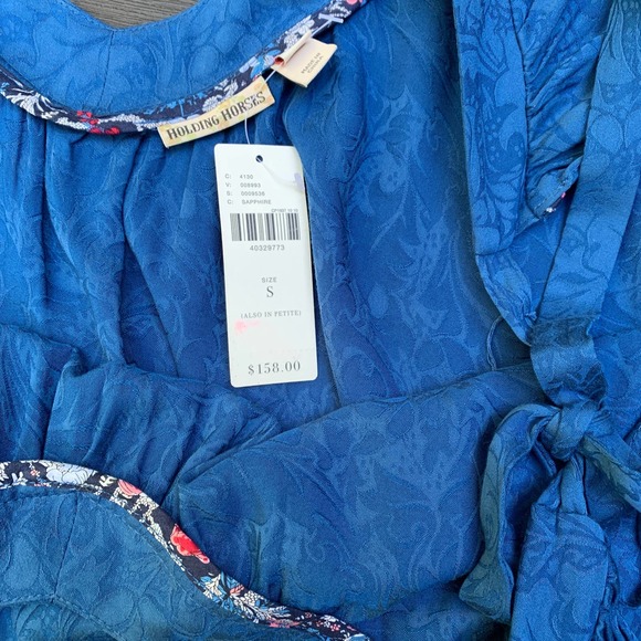 Anthropologie Holding Horses Leyton Blue 3/4 Sleeve Swing Dress NWT Small - Picture 9 of 12